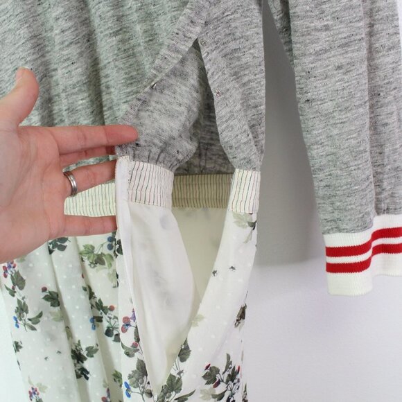 Warm Linen Swiss Dot Floral Fit n Flare Dress Size 0 - Picture 6 of 12